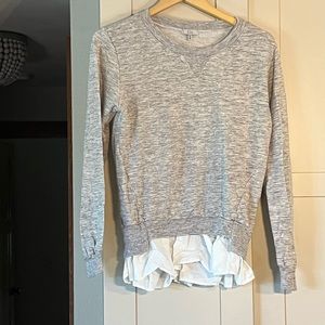 Clu heather gray layered look sweatshirt, size M